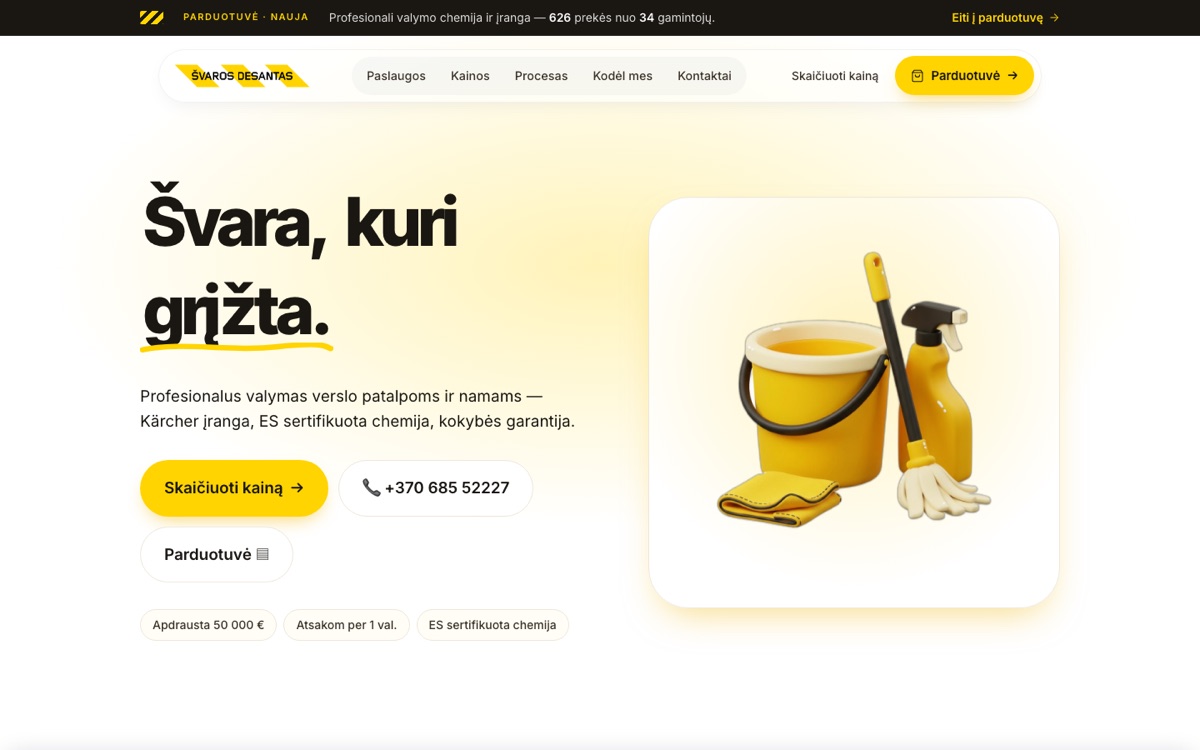Švaros Desantas: website screenshot