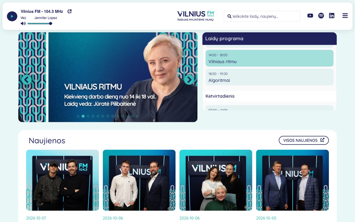 Vilnius FM: website screenshot